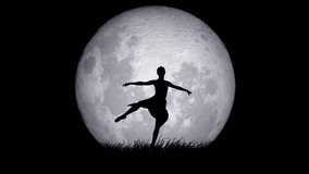 Portrait of professional dancer. Beautiful female ballet dancer performing set of classical choreography pirouettes on fantasy full moon background. - Powered by Shutterstock - Get 15% off with code: PIKWIZARD15