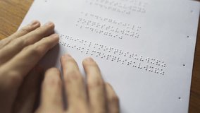 Blind person reading book. The Braille letters in a paragraph are A to Z and 1 to 0 in alphabetical order. - Powered by Shutterstock - Get 15% off with code: PIKWIZARD15