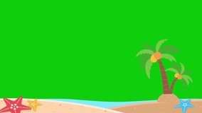 Green screen video of beach in summer.  suitable for video editing material.