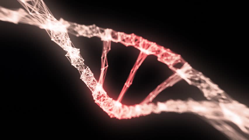 Genetic manipulation disorders genome editing text dna streng animation on black background