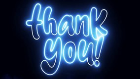 Thank You text font with neon light. Luminous and shimmering haze inside the letters of the text Thank You.  - Powered by Shutterstock - Get 15% off with code: PIKWIZARD15