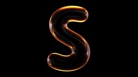 Animation of glowing alphabet letter s isolated on black background in 3d rendering. - Powered by Shutterstock - Get 15% off with code: PIKWIZARD15