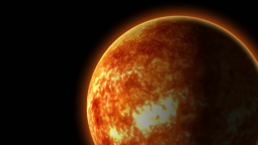 Planet animation on black background.