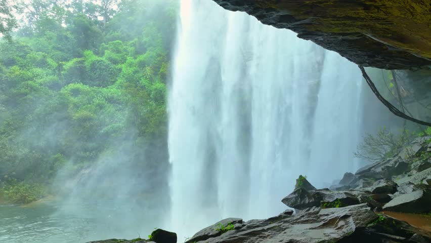 Serene cave sanctuary: Waterfall