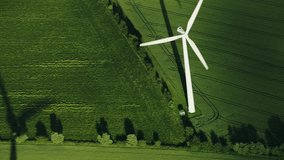 Green energy, wind turbines produce energy in the green field, modern power plant, alternative energy sources, quadrocopter flight. - Powered by Shutterstock - Get 15% off with code: PIKWIZARD15