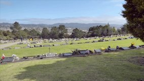 Shot of cemetery and tombstone for funeral burial from Covid 19 pandemic outbreak
 - Powered by Shutterstock - Get 15% off with code: PIKWIZARD15