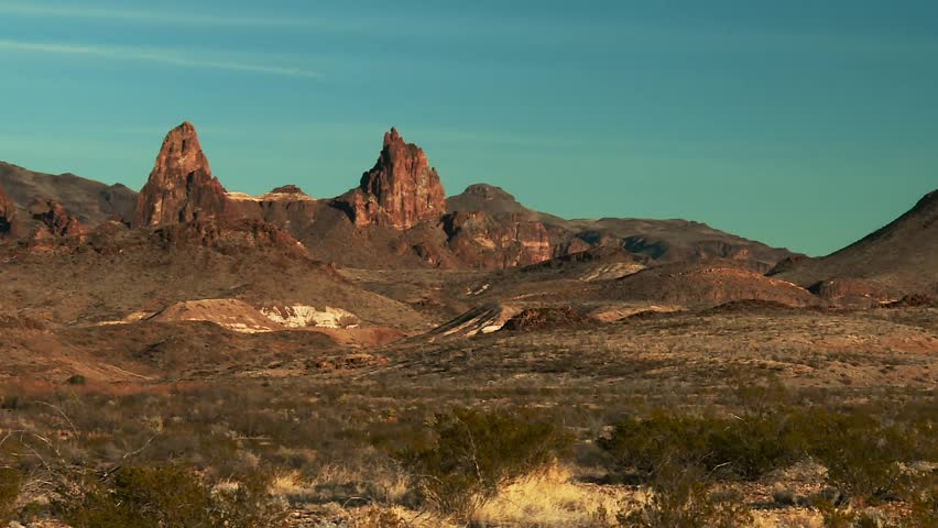 Natural Landscape With Scenic Rock Formations At Big Bend National Park In West Texas, Bordering Mexico. Wide Shot