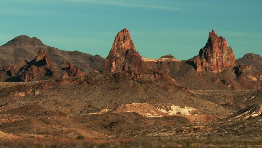Natural Rock Mountains At Forest Deserts Of Big Bend National Park In Texas, United States. Wide Shot