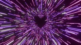 Valentine's Day Heart Animation, Heart Tunnel 4K Video,LOVE. Happy Valentines Day Background Heart. Anniversary, mother's day, marriage, invitation card. thematic music party set