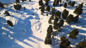 Ski Area Winter Aerial Drone Video