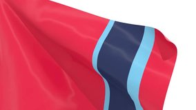Waved flag textured by Chicago Fire FC American soccer team uniform colors. 3D render - Powered by Shutterstock - Get 15% off with code: PIKWIZARD15