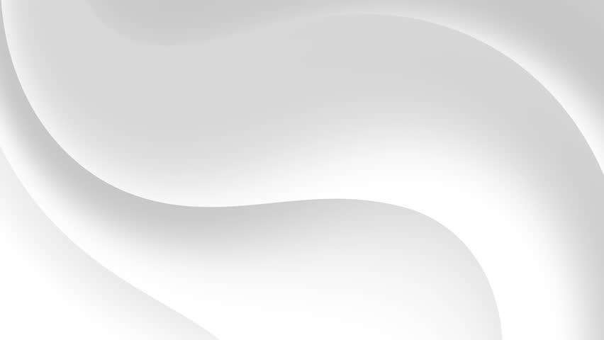 Light white and grey curve waves flow abstract animation motion background. Seamless loop 4K video