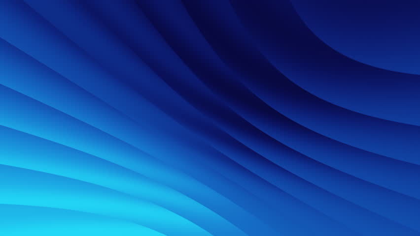 Blue gradient waves flow abstract 3d background. Seamless loop animation 4K video