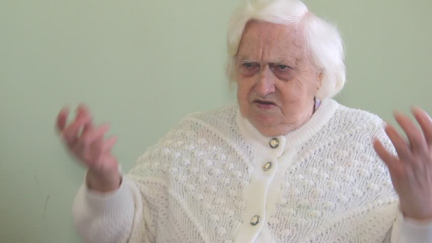 Very angry old woman is wagging finger at somebody Royalty-Free Stock Footage #1109752541