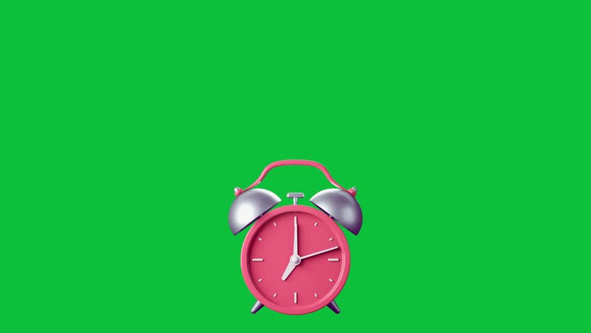 Ringing red alarm clock green screen Royalty-Free Stock Footage #1109757113