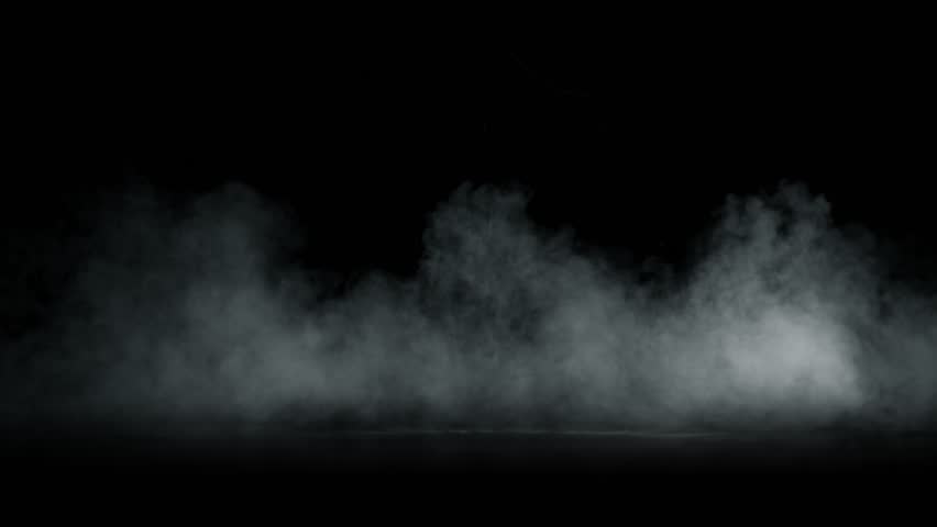 Super Slow Motion Shot of Atmospheric Smoke Slowly Floating on Black Background at 1000fps.