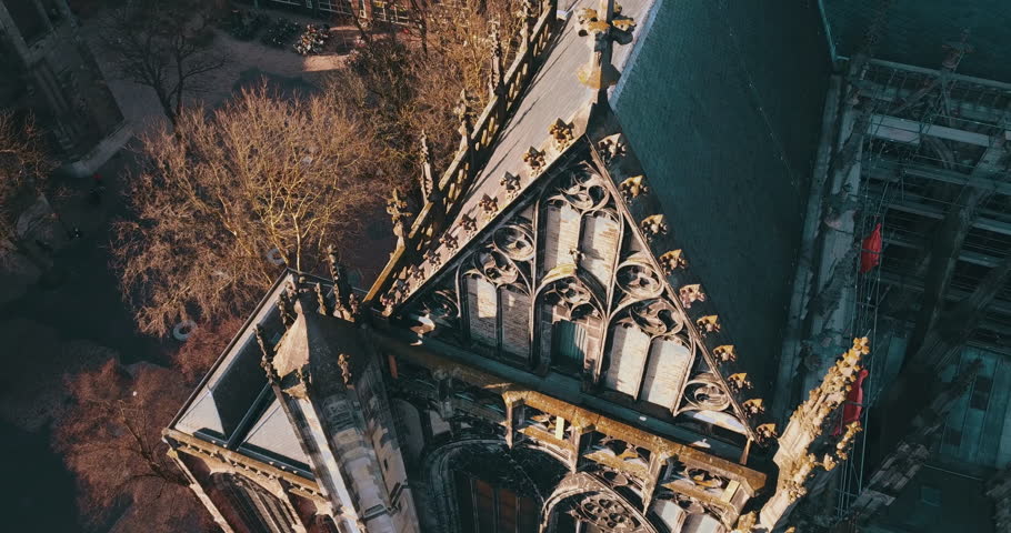 Architecture of Utrecht Cathedral, Dom van Utrecht, Netherlands, Aerial View