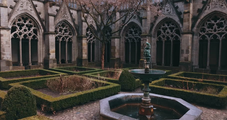 Architecture of Utrecht Cathedral, Dom van Utrecht, Netherlands, Aerial View