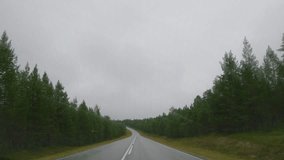 A timelapse video of travelling on the road during the rainy days in Estonia