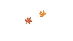 Falling leaves in autumn 2D object animation. Thanksgiving harvest flat cartoon 4K video, transparent alpha channel. Cozy autumnal season. October fall foliage animated element on white background - Powered by Shutterstock - Get 15% off with code: PIKWIZARD15