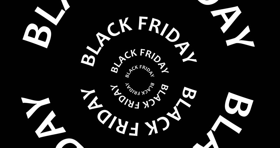 Black Friday Sale kinetic typography. Black friday tunnel spins text. Sale lettering Royalty-Free Stock Footage #1109778451