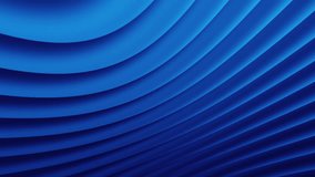 3D animation of blue gradient curved waves flowing. Abstract loop motion background. 4K video