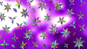 Motion footage background with colorful elements. Flowers. Vintage. Flag style. Video. Template.
