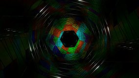 Multicolor Hexagonal Mesh Tunnel Background VJ Loop in 4K