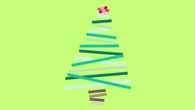 2d animated christmas elements in green background