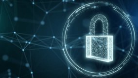 Security hologram virtual hud pin with shield and lock. Concept of finance data privacy and smartphone VPN service protection. Blockchain and secure crypto wallet background - Powered by Shutterstock - Get 15% off with code: PIKWIZARD15