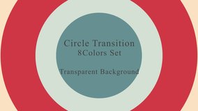 Colorful circle wipe transition set, including 8 color variations.