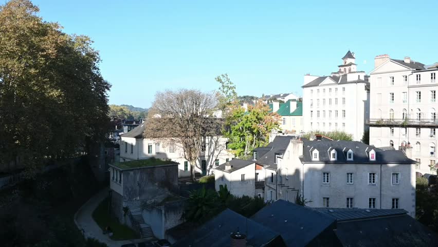 View of the Pau city in France