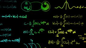 Fast transitions of colored physics and mathematics formulas, 4k quality video - Powered by Shutterstock - Get 15% off with code: PIKWIZARD15