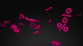 Percentage sign on dark background. Sale, discount, benefit, business, black Friday, financial concept. Different color versions. - Powered by Shutterstock - Get 15% off with code: PIKWIZARD15