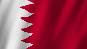 Bahrain Flag. National 3d Bahrain flag waving. Flag of Bahrain footage video waving in wind. Flag of Bahrain 4K Animation