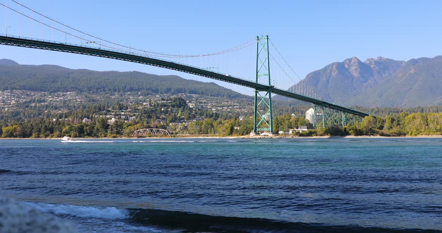 Beautiful view of the Lions Gate Bridge in Vancouver, Canada