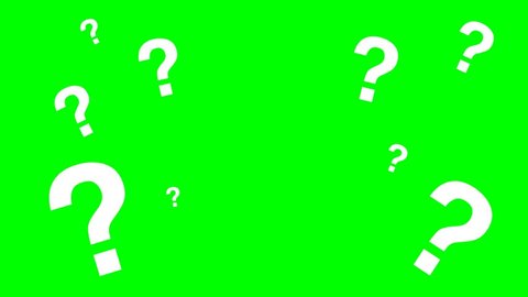 Pop up animation of the question symbol with a green screen background Arkistovideo