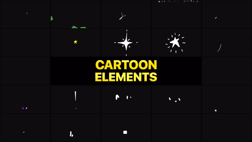 Cartoon Elements Motion Grapihcs Pack is the cool looking motion graphics pack that contains collection of funky hand drawn overlays in 4k resolution   Royalty-Free Stock Footage #1109830275