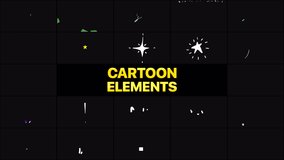 Cartoon Elements Motion Grapihcs Pack is the cool looking motion graphics pack that contains collection of funky hand drawn overlays in 4k resolution   - Powered by Shutterstock - Get 15% off with code: PIKWIZARD15