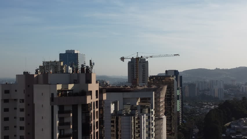 Flying Toward a Construction Crane Of a Residencial Building | Shutterstock HD Video #1109835737