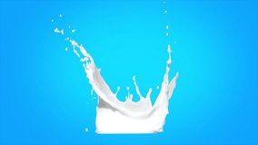Milk Splash Crown Isolated. Pouring fresh milk. Milk splashes in slow motion. Milk splashes  with luma mate.  - Powered by Shutterstock - Get 15% off with code: PIKWIZARD15