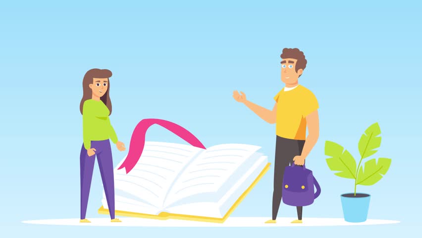 boy-and-girl-studing-book-in-the-library_boy girl study the beautiful isolated background