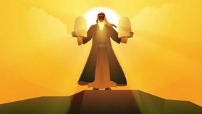 Biblical figure motion graphics,  Moses and the Ten Commandments