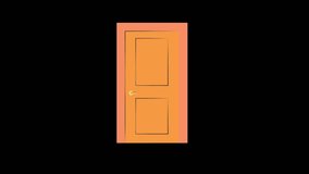 Animation of a door opening and closing on a black background