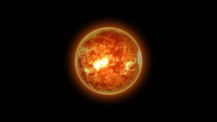 Planet animation on black background.