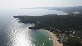 Aerial view of Smokinya Beach near Sozopol, Burgas Region, Bulgaria 