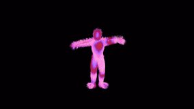 Curly Pink Boy Dance, Animation Video.1920 – 1080 Full HD Resolution.