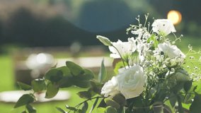 videos of flowers on the tables at a wedding