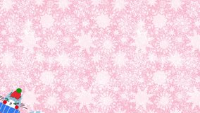 Abstract Hand Drawing Moving Cute Cats and Snowing Happy New Year Christmas Concept Animation Video with Snow Flakes Background - Powered by Shutterstock - Get 15% off with code: PIKWIZARD15