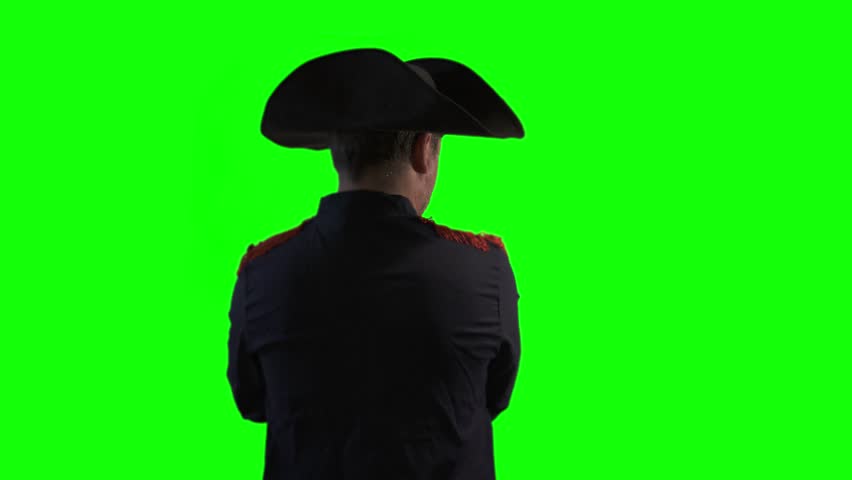 the historical portrait of Napoleon Bonaparte on green background
